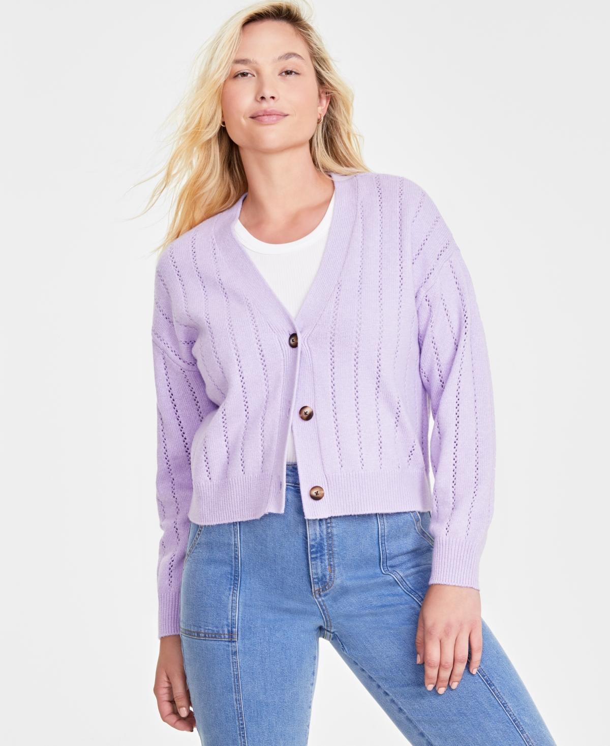 On 34th Womens Pointelle-Stitch Cardigan, Created for Macys Product Image