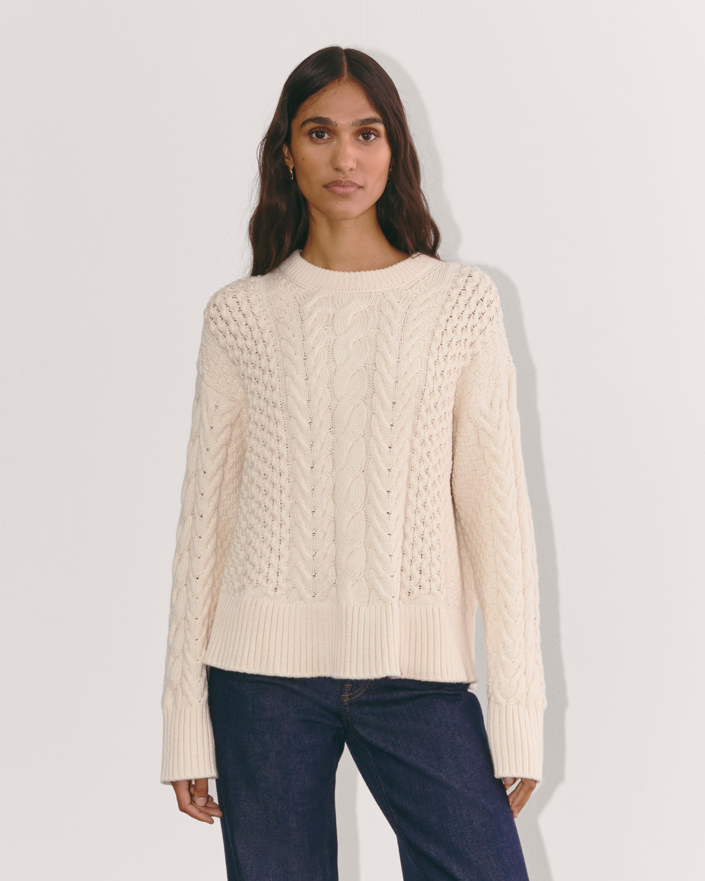 The Cable Sweater in Everyday Cotton Product Image