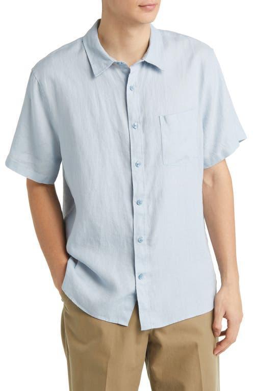 Vince Classic Fit Short Sleeve Linen Shirt Product Image