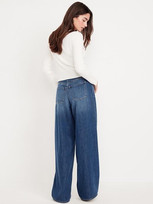 High-Waisted Baggy Wide-Leg Jeans Product Image