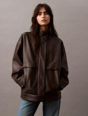 Leather Bomber Jacket Product Image