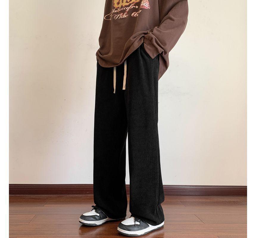 Mid Waist Plain Wide Leg Pants Product Image