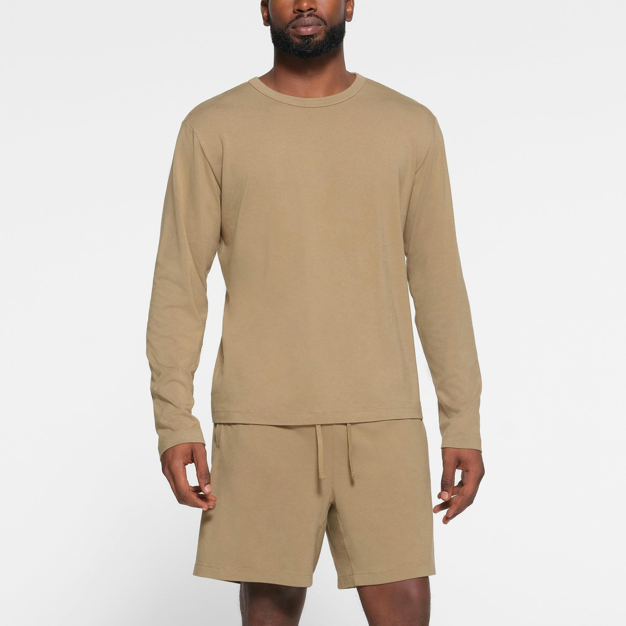 JERSEY LOUNGE MENS RELAXED LONG SLEEVE T-SHIRT | KHAKI Product Image