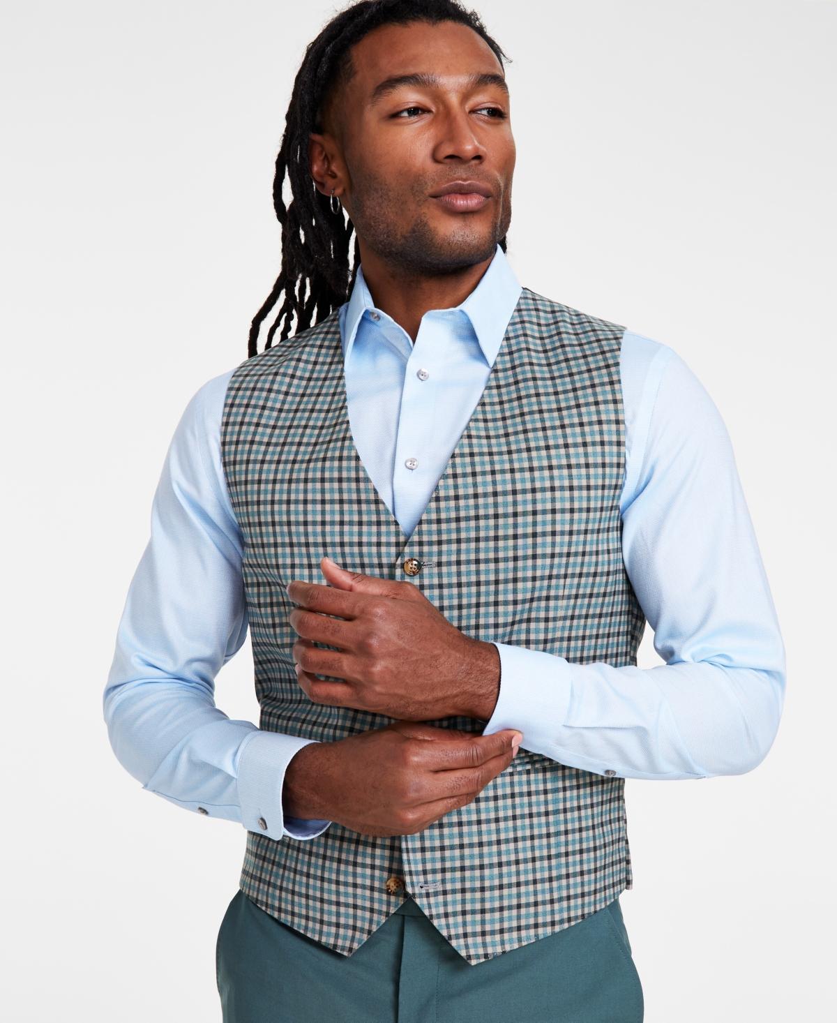 Men's Classic Fit Plaid Suit Vest Product Image