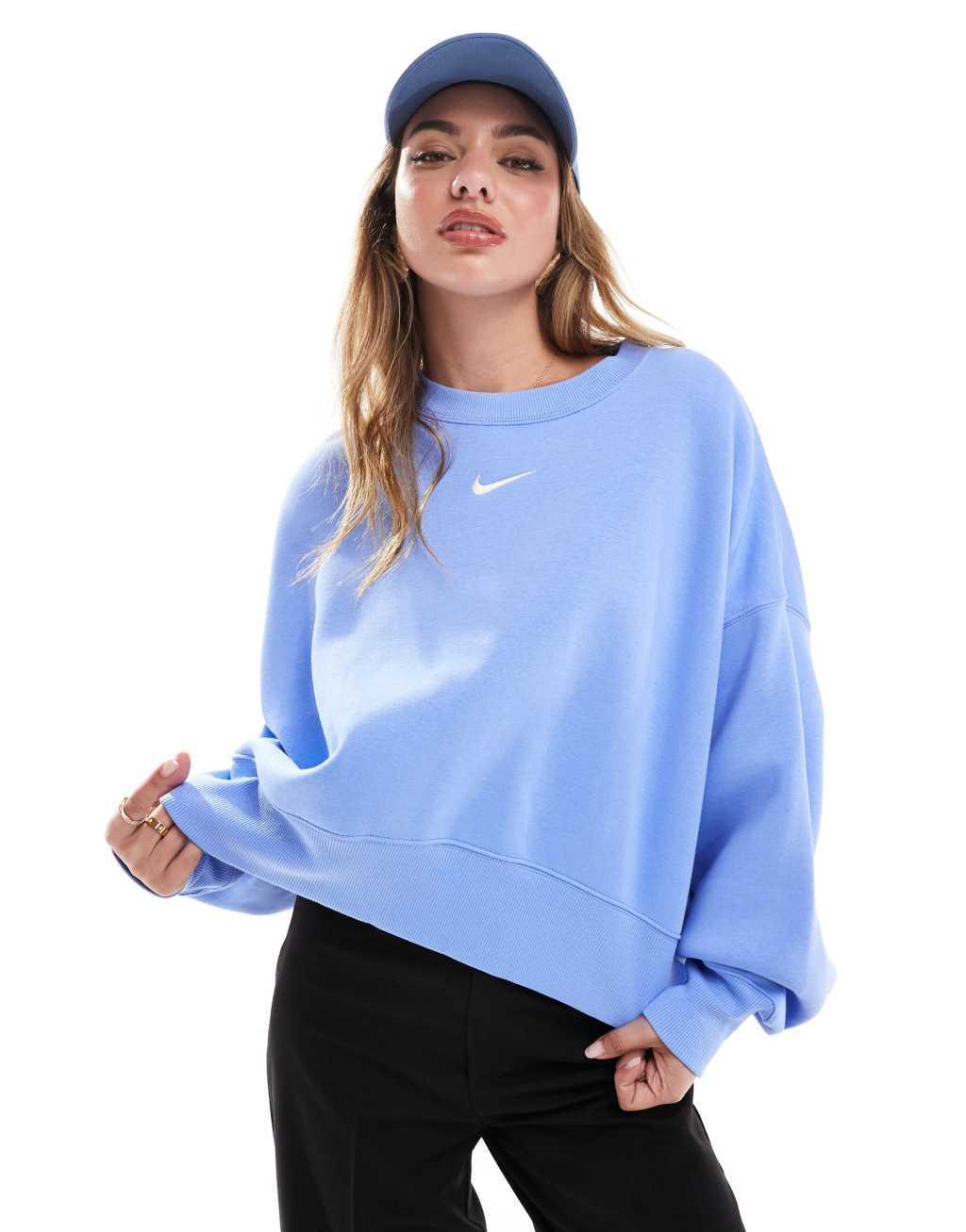 Nike Phoenix fleece over-oversized sweatshirt in blue product image