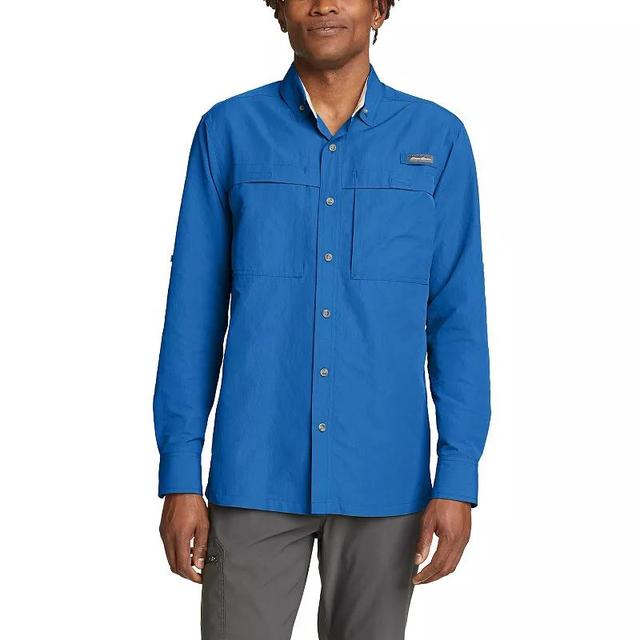 Mens Eddie Bauer Ripstop Guide Long Sleeve Button-Down Shirt Product Image