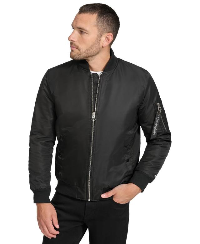 Calvin Klein Mens Classic Ma-1 Nylon Bomber Jacket Product Image