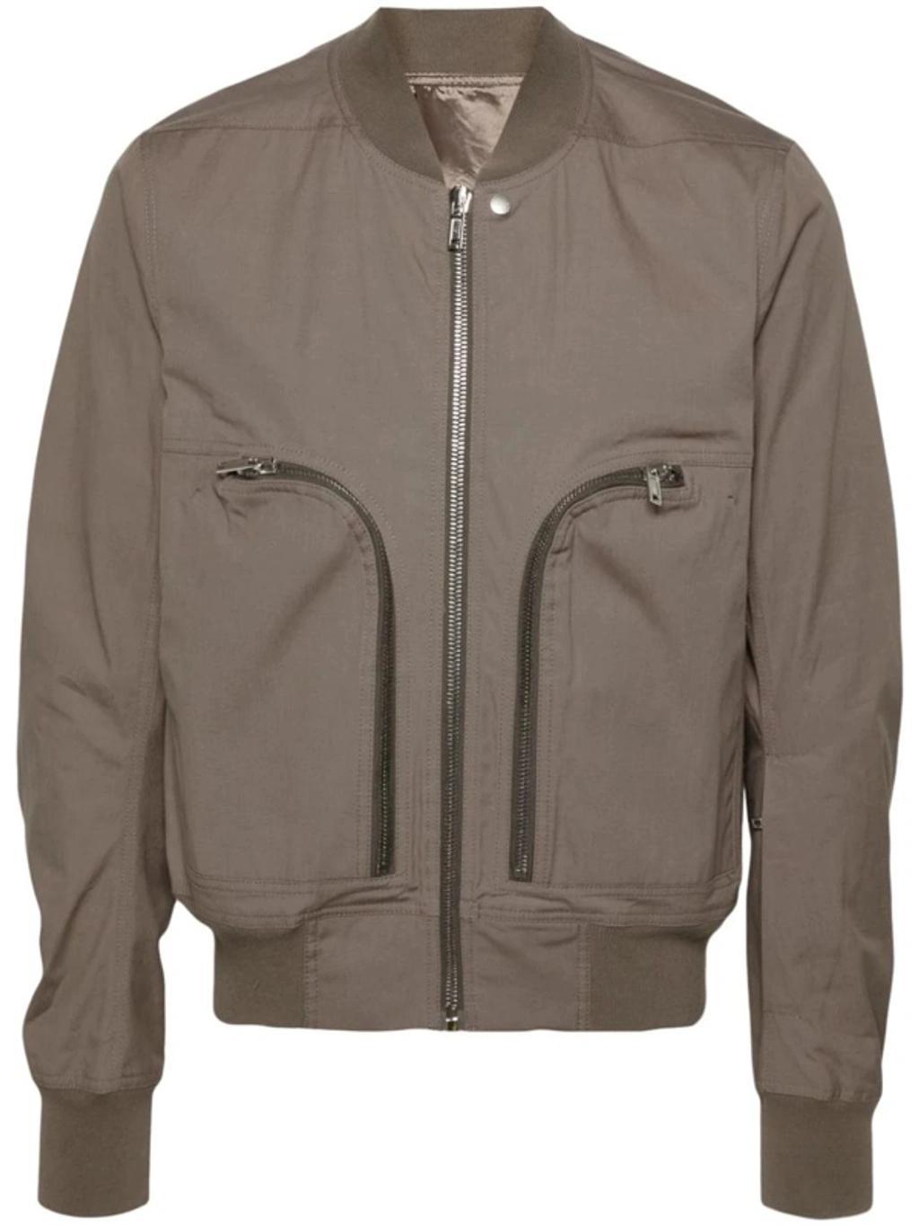 RICK OWENS Bauhaus Flight Bomber Jacket In Brown Product Image