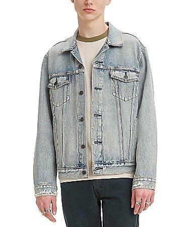 Levis Mens Light Destructed Denim Trucker Jacket Product Image