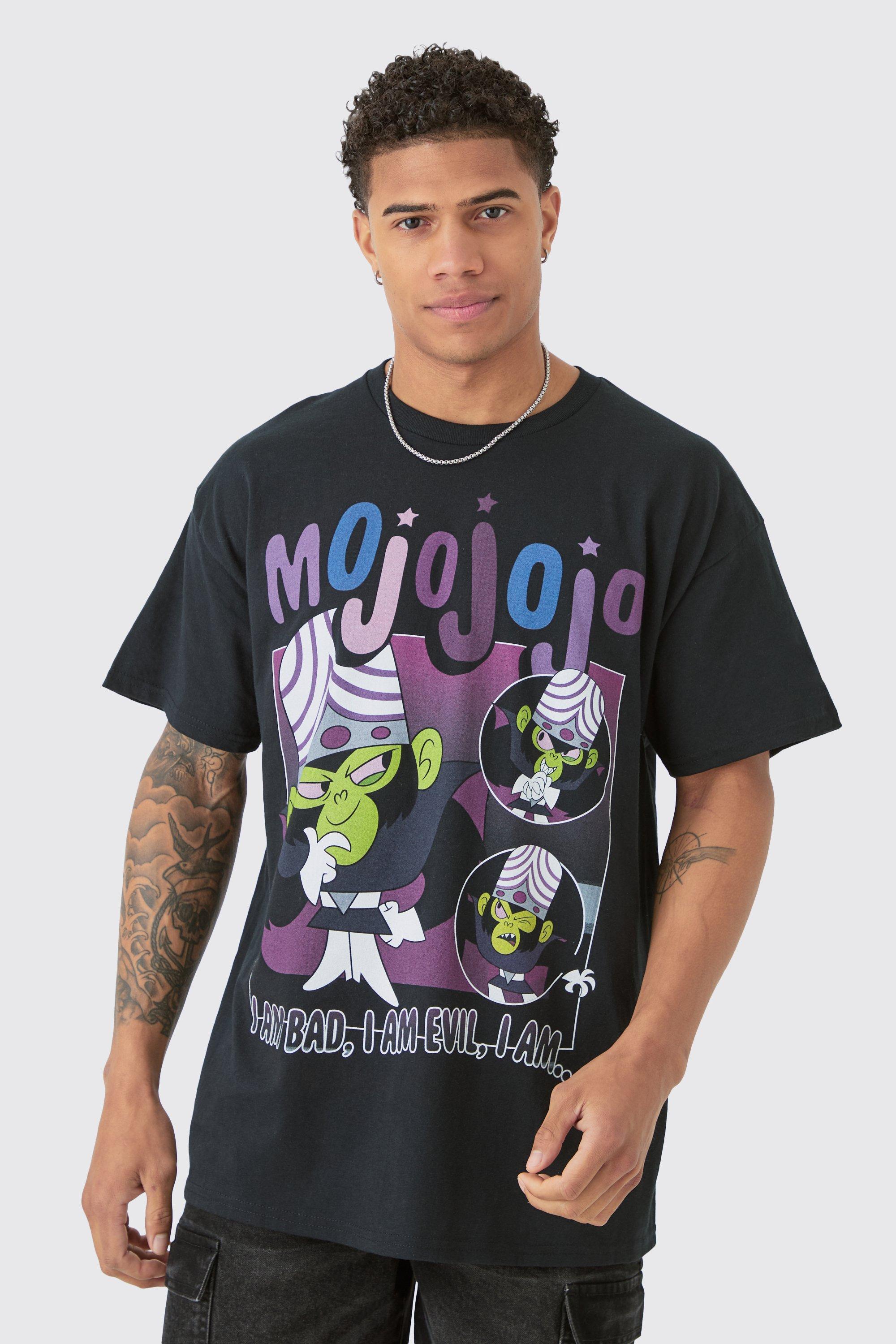 Mens Black Oversized Mojojojo Powerpuff Girls License T-shirt, Black Product Image