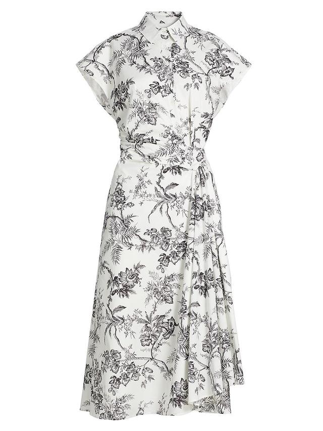 Womens Floral Toile Surplice Shirtdress Product Image