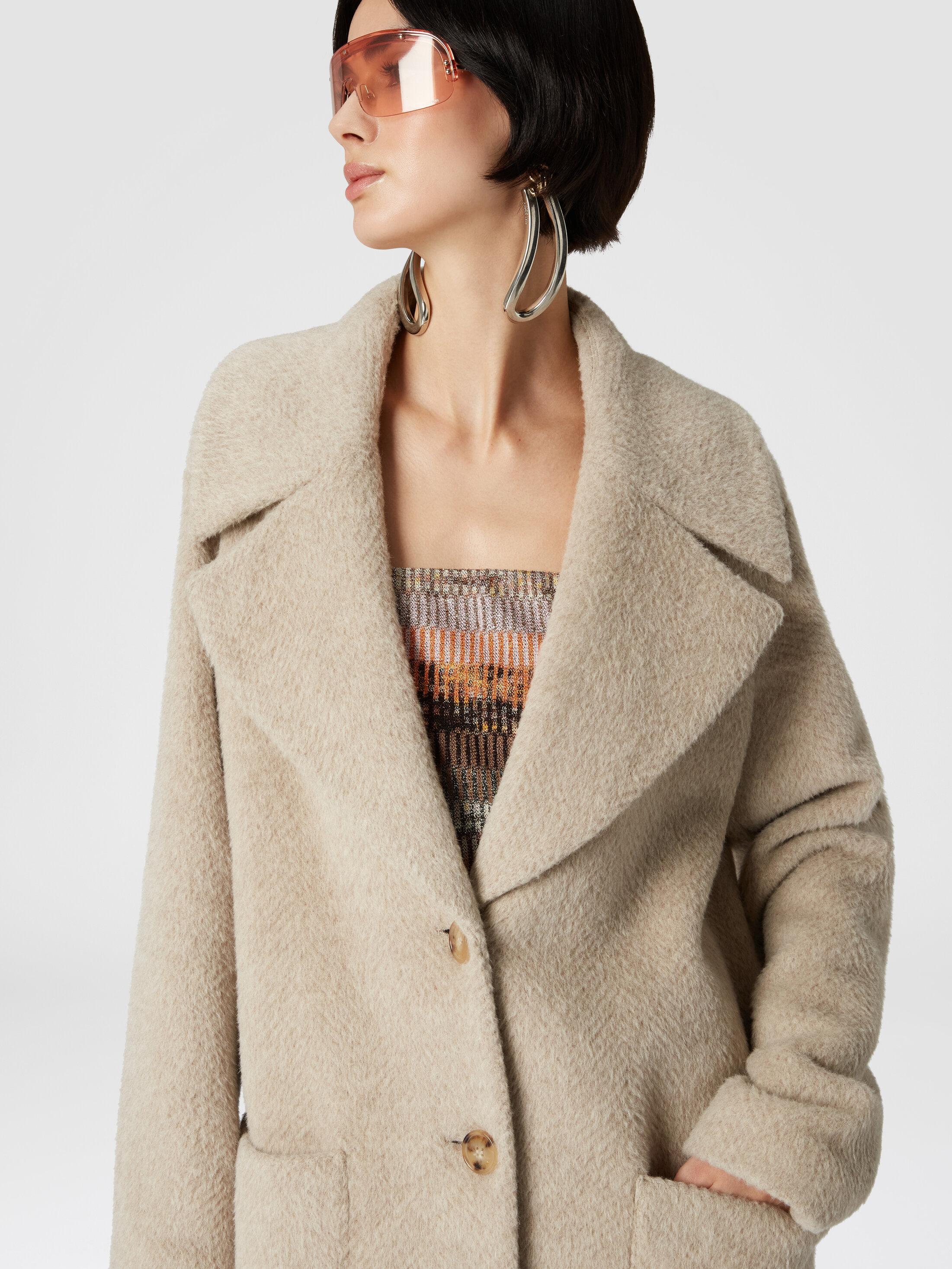 Long coat in alpaca blend Product Image