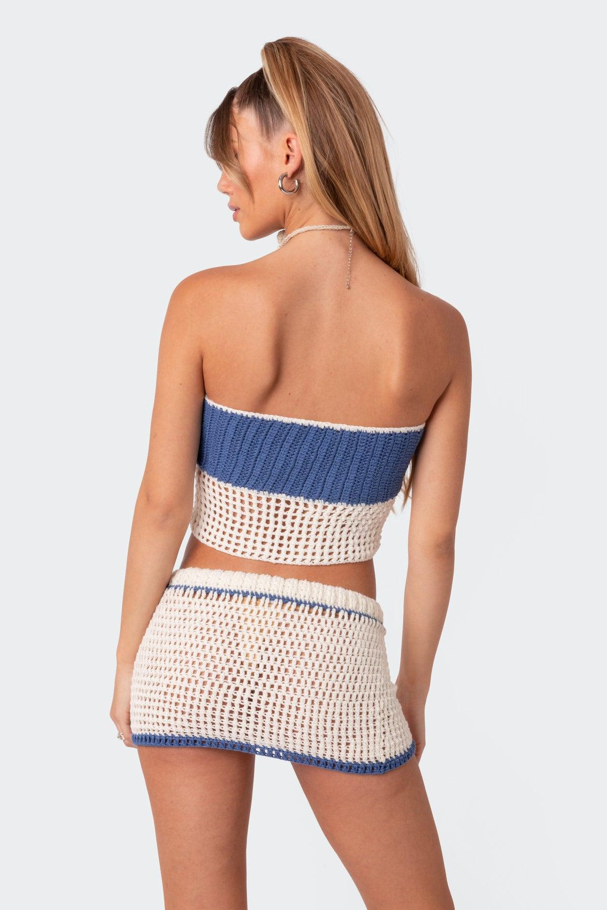 Cabana Contrast Crochet Crop Top Product Image