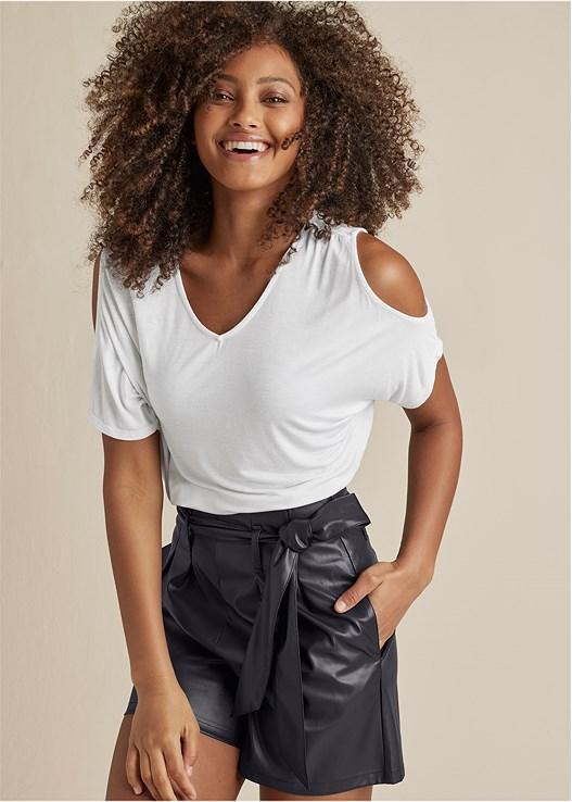 Cold-Shoulder V-Neck Top Product Image