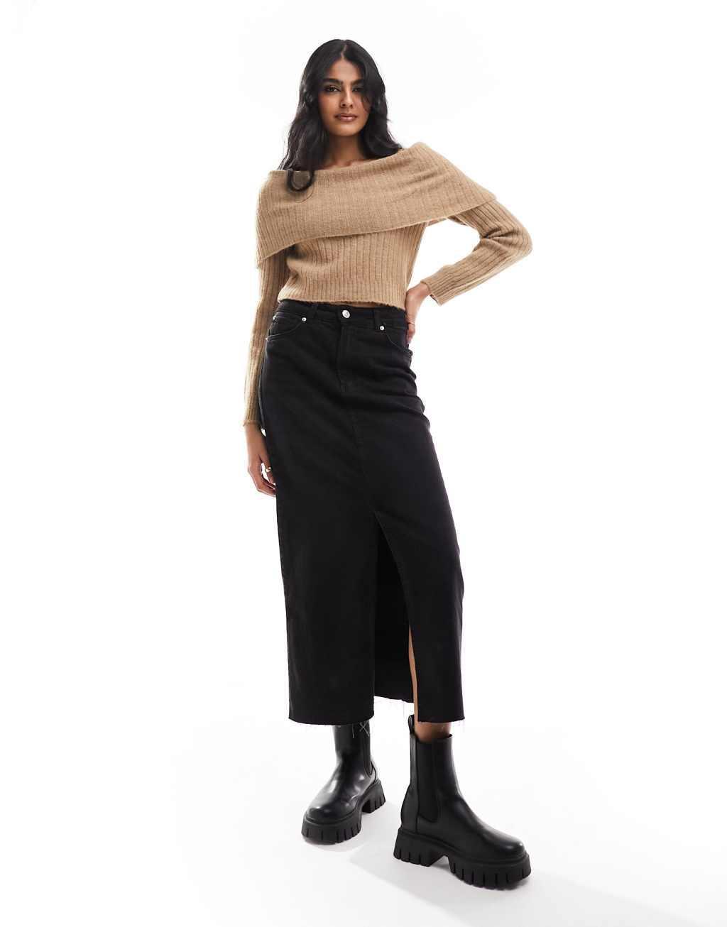 ASOS DESIGN oversized slouch off shoulder sweater Product Image