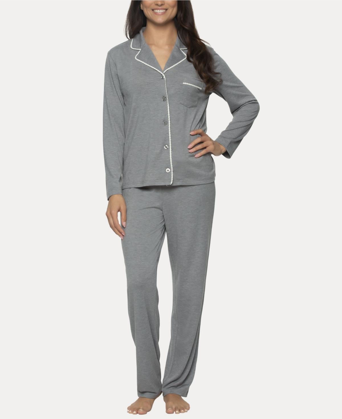 Felina Womens Jessie 2 Pc. Long Sleeve Pajama Set Product Image