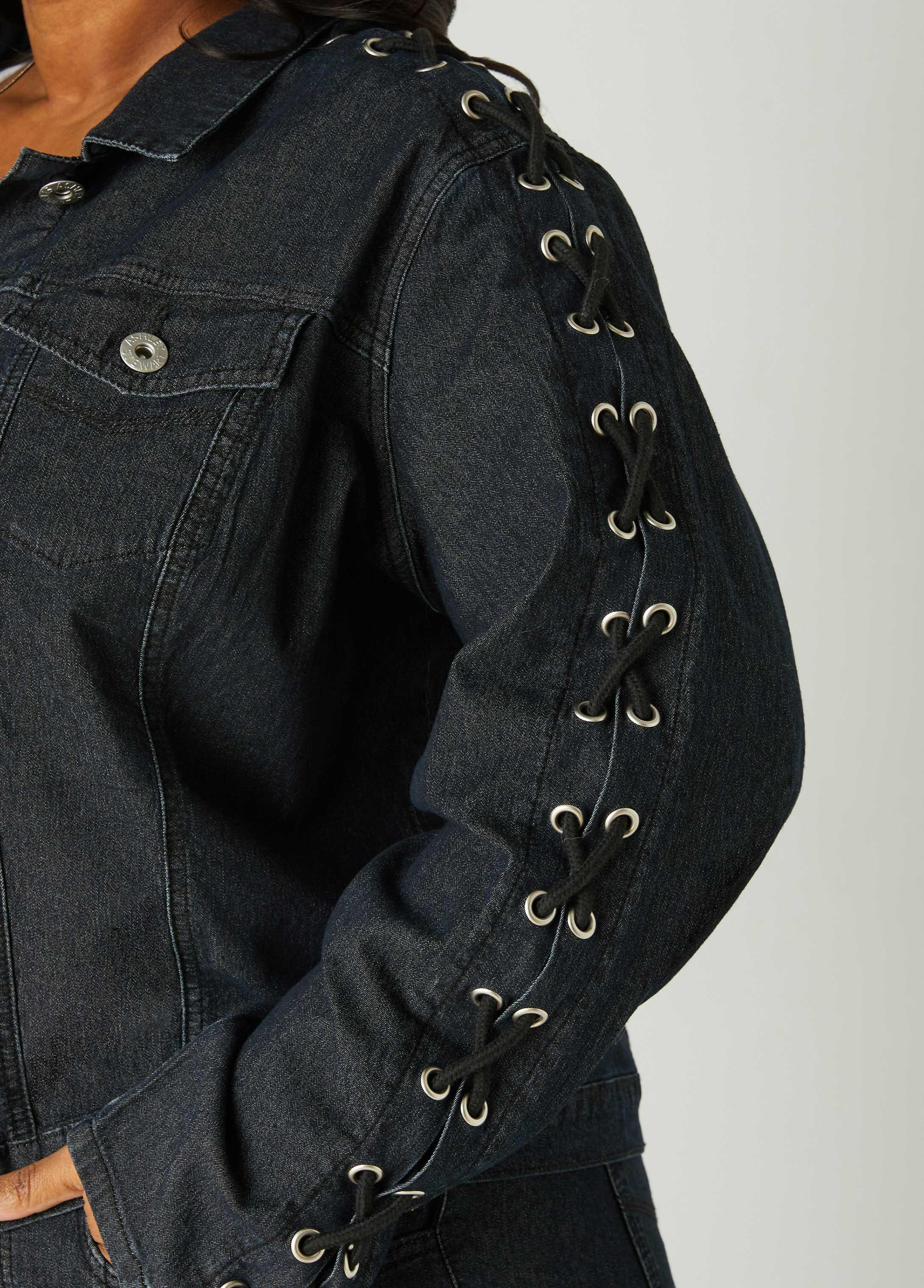 Laced Up Denim Jacket Product Image