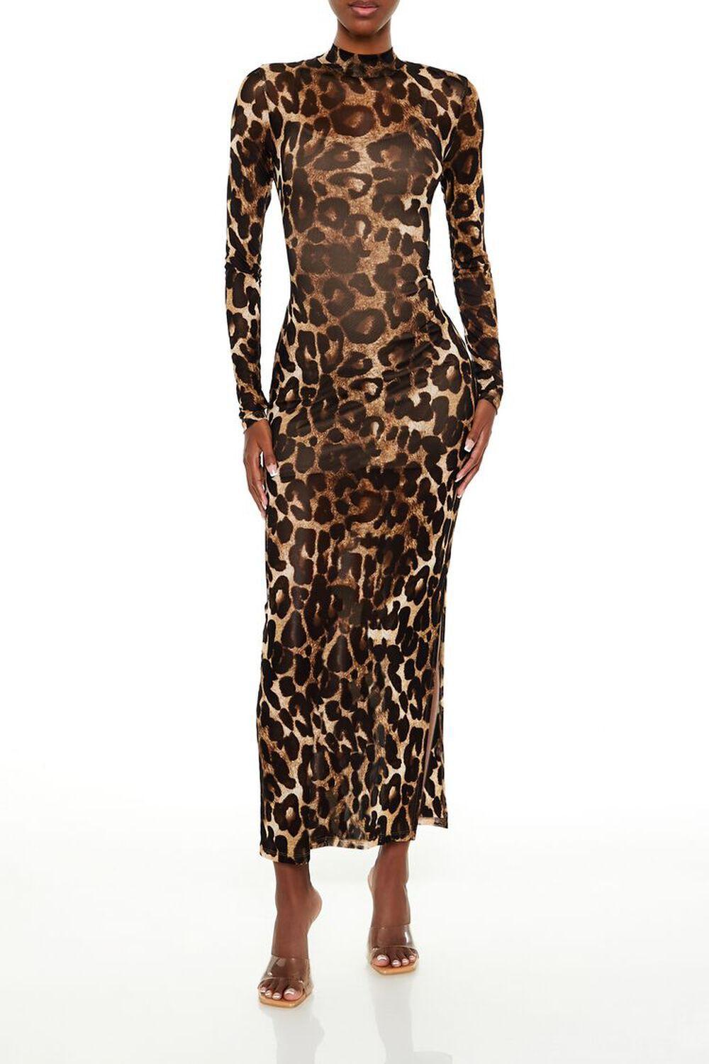 Mesh Leopard Print Maxi Dress | Forever 21 Product Image