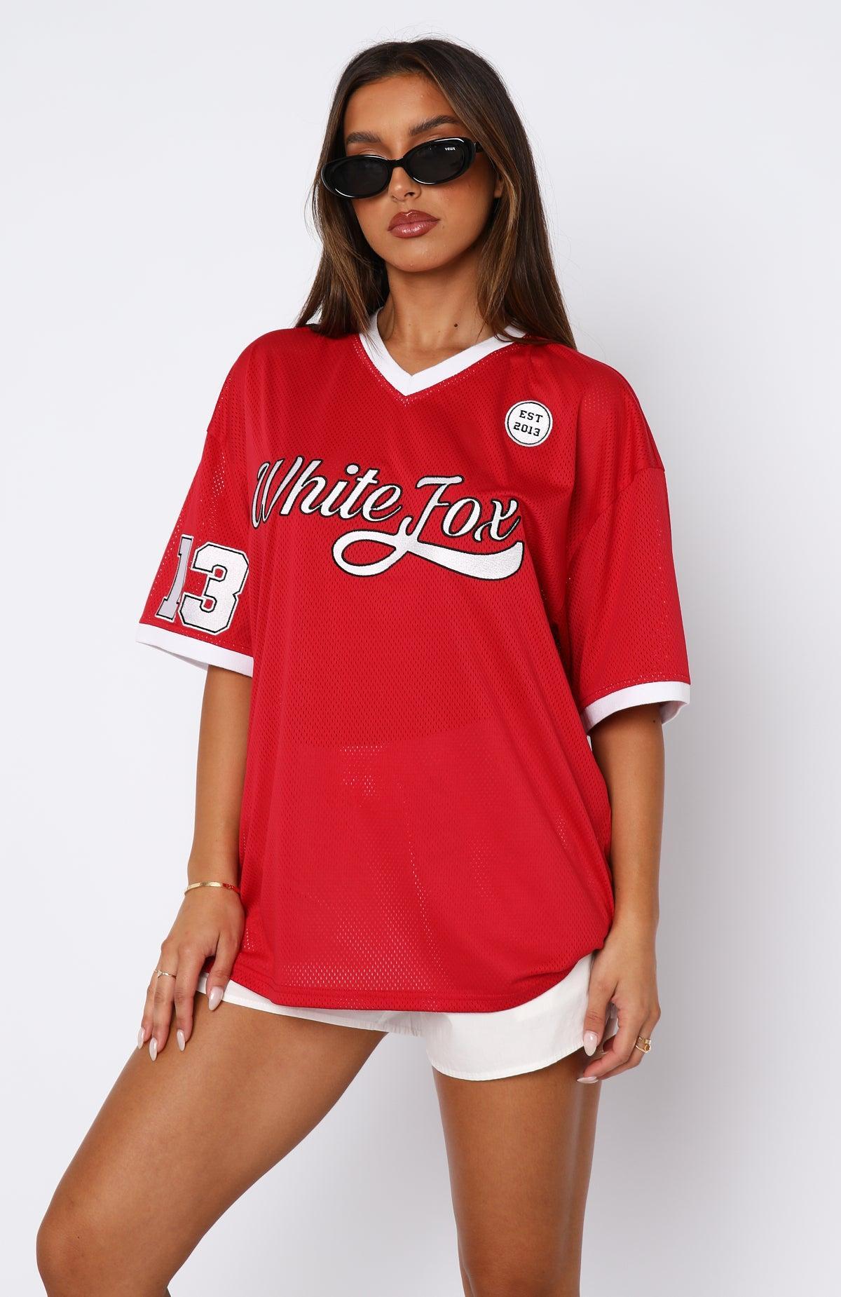 Hit A Home Run Oversized Jersey Red Product Image