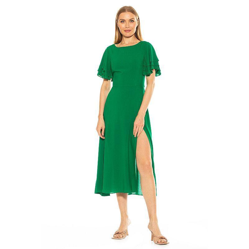 Womens ALEXIA ADMOR Lilia Ruffle-Sleeve Midi Dress Product Image