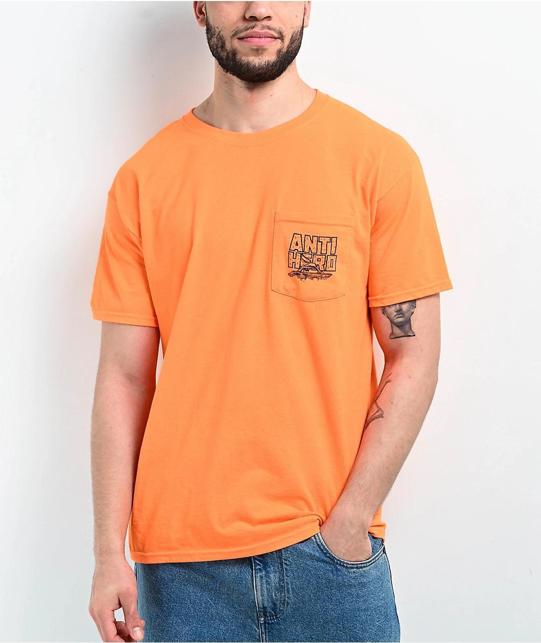 Anti-Hero Custom Safety Orange Pocket T-Shirt Product Image