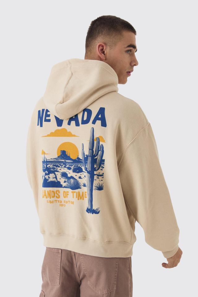 Boxy Western Print Hoodie | boohooMAN USA Product Image