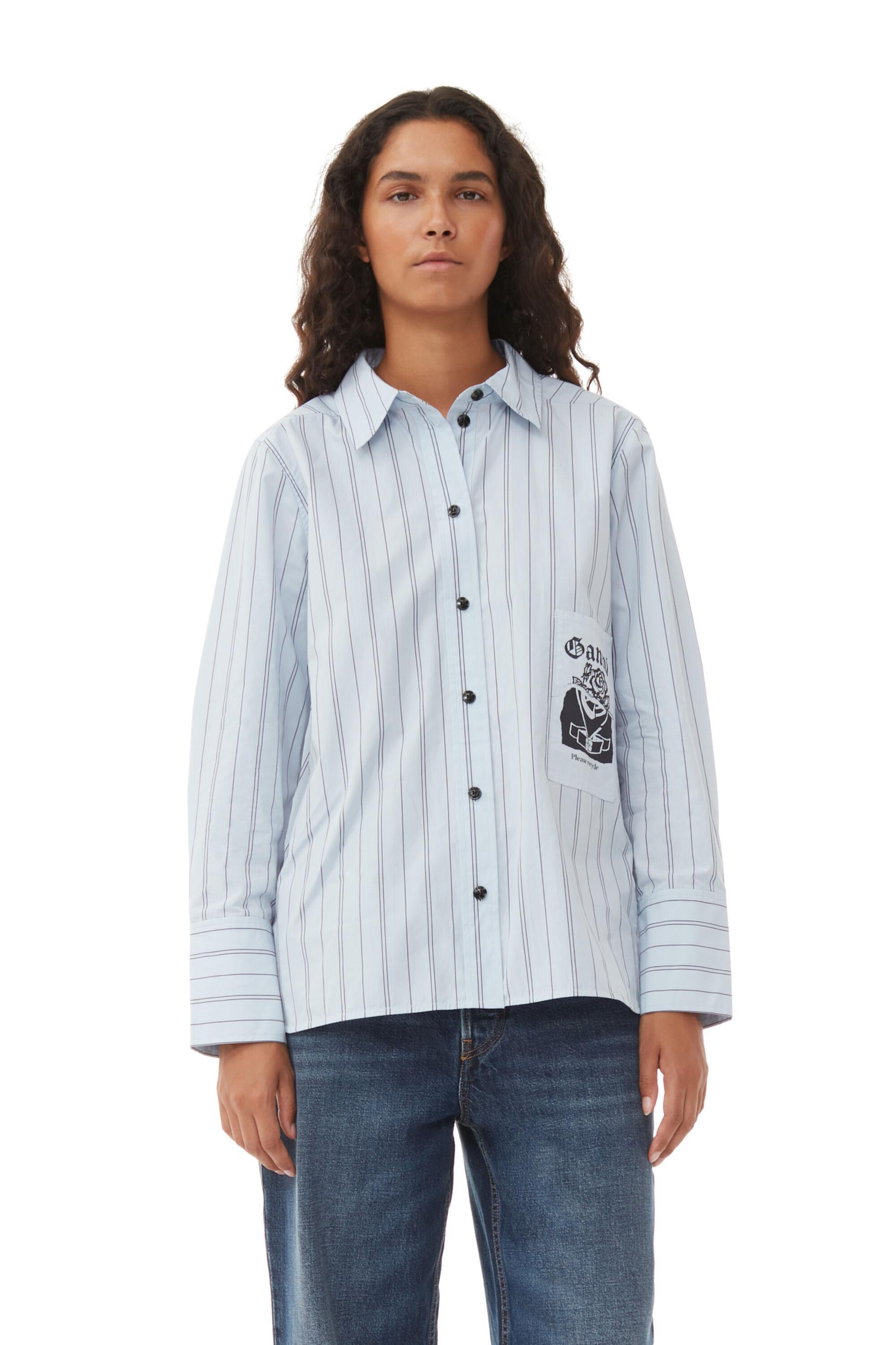 Re-cut Striped Cotton Shirt Product Image