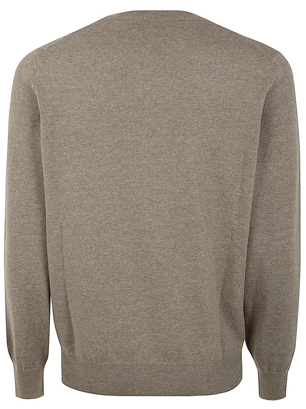 Long Sleeves Crew Neck Sweater In Green Product Image