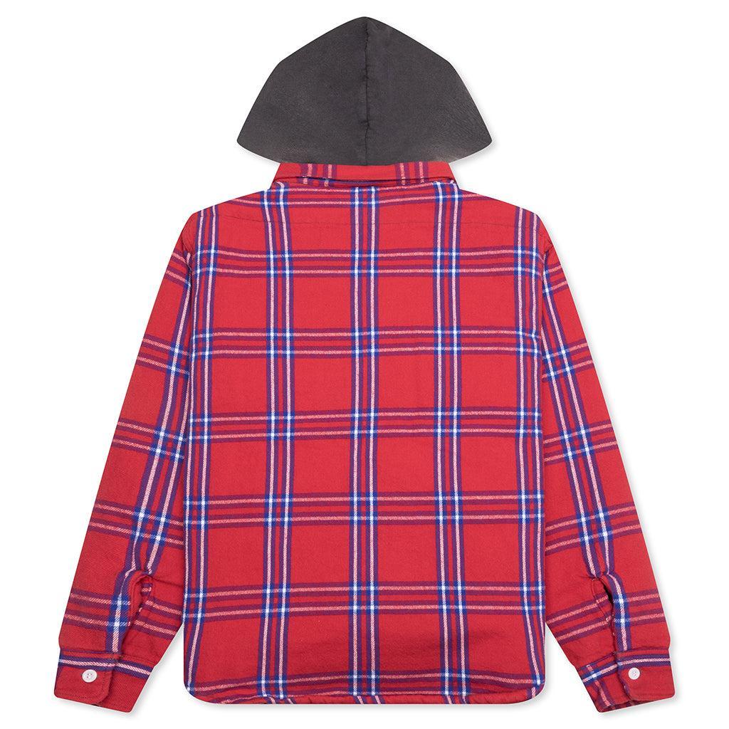 Flannel Quilt Shirt Jacket - Red Male Product Image