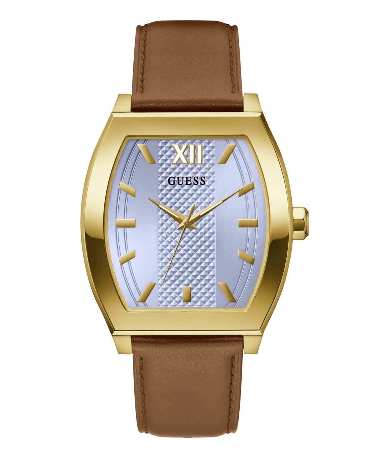 Guess Mens Analog Brown Genuine Leather Watch 42mm Product Image