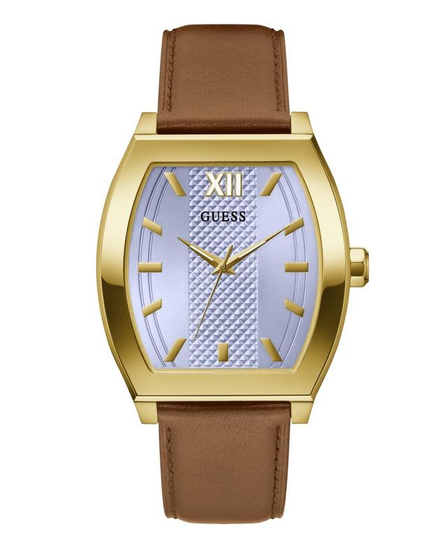 Guess Mens Analog Brown Leather Strap Watch Product Image