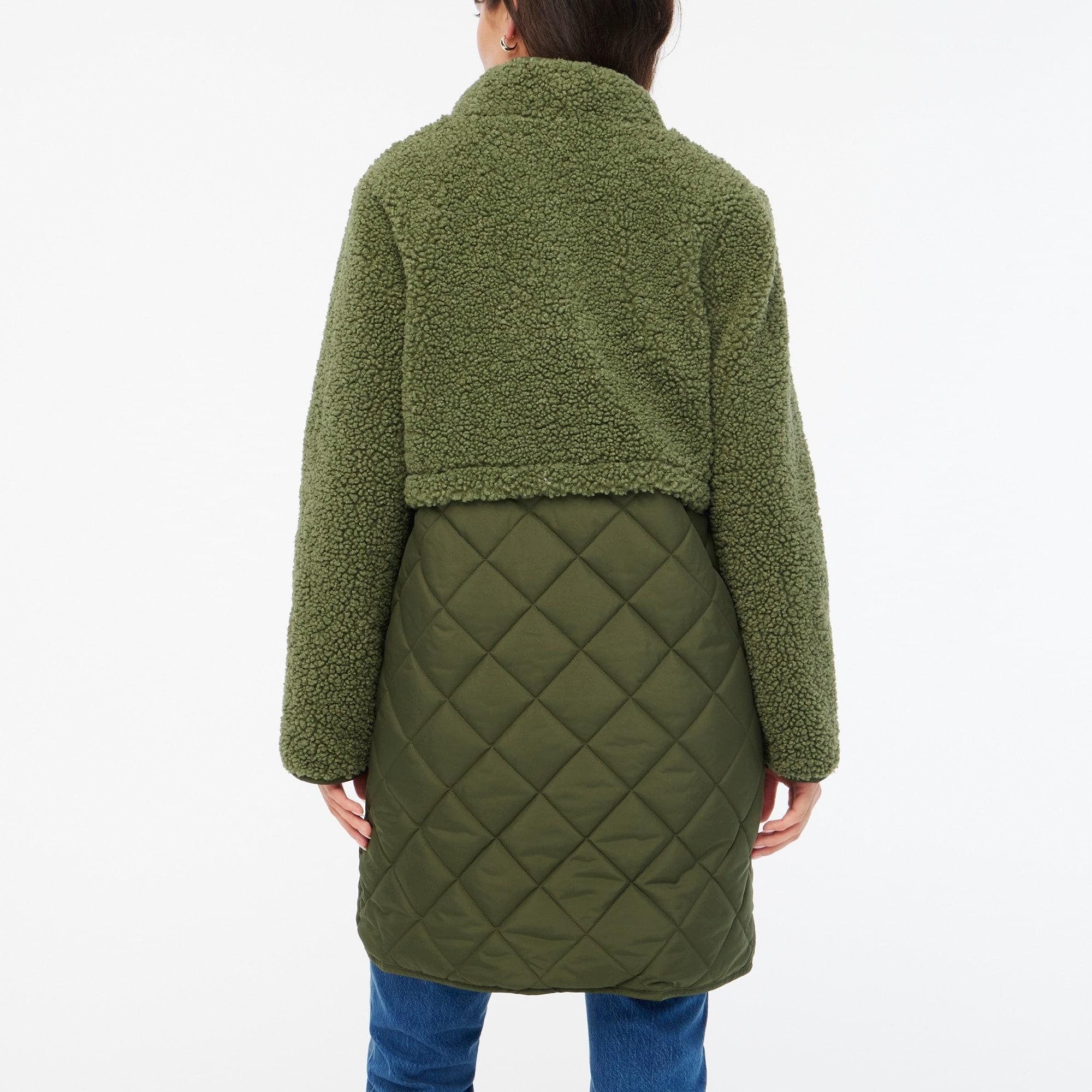 Mixed-media sherpa coat Product Image