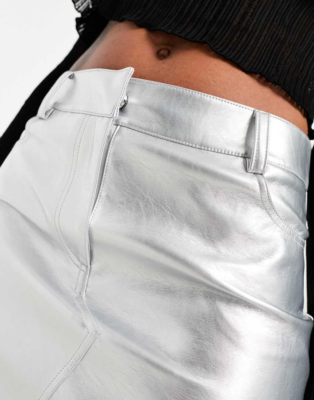 ASOS DESIGN faux leather mini skirt Product Image