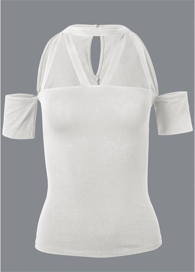 Strappy Open Shoulder Top - Off White Product Image