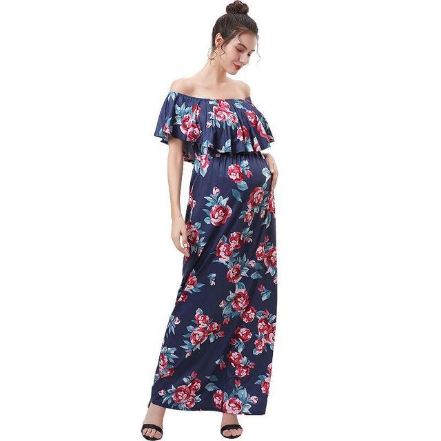 Maternity Pokkori Nursing Floral Print Maxi Dress, Womens Product Image