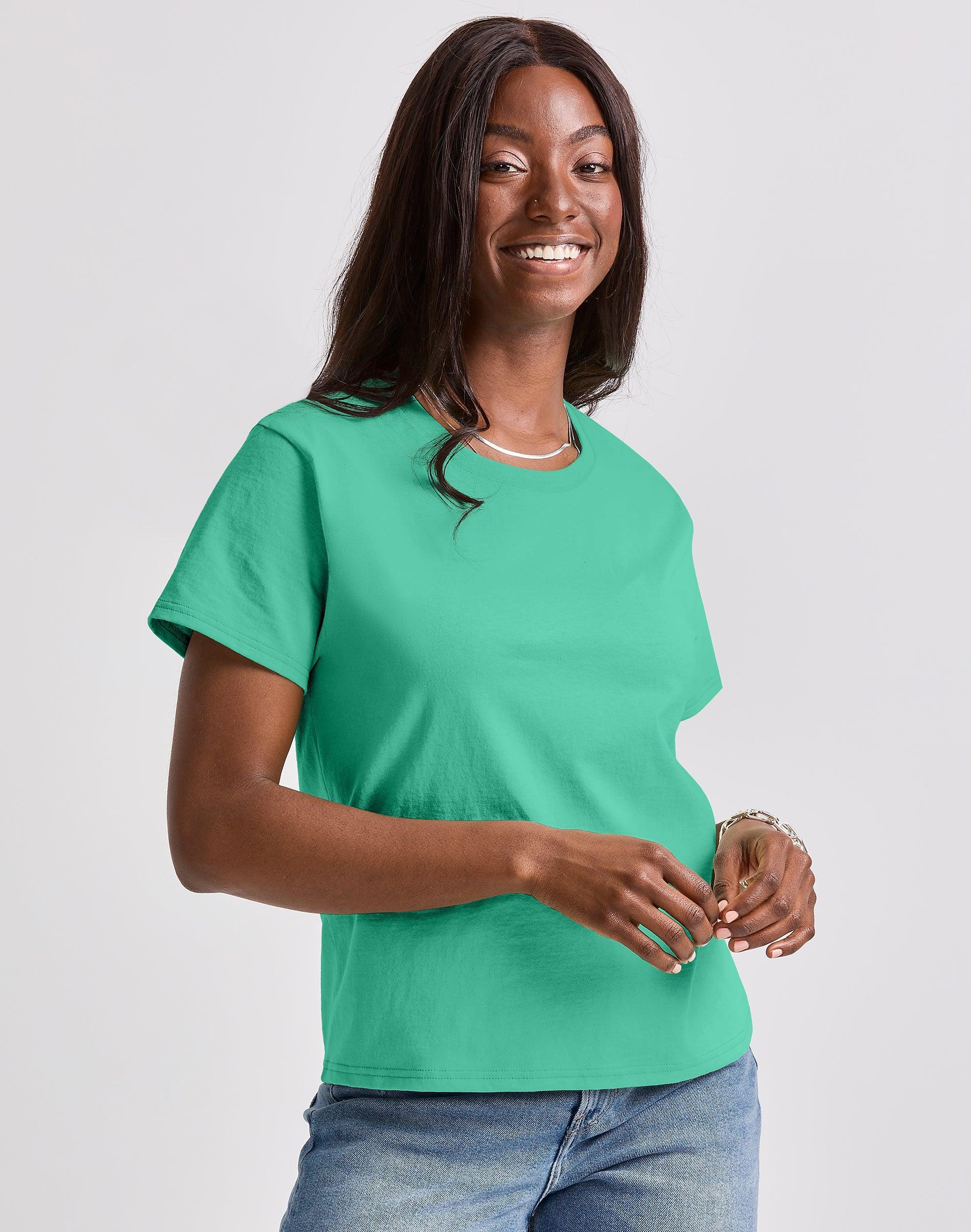 Hanes Essentials Womens Cotton T-Shirt, Classic Fit Natural XS Product Image