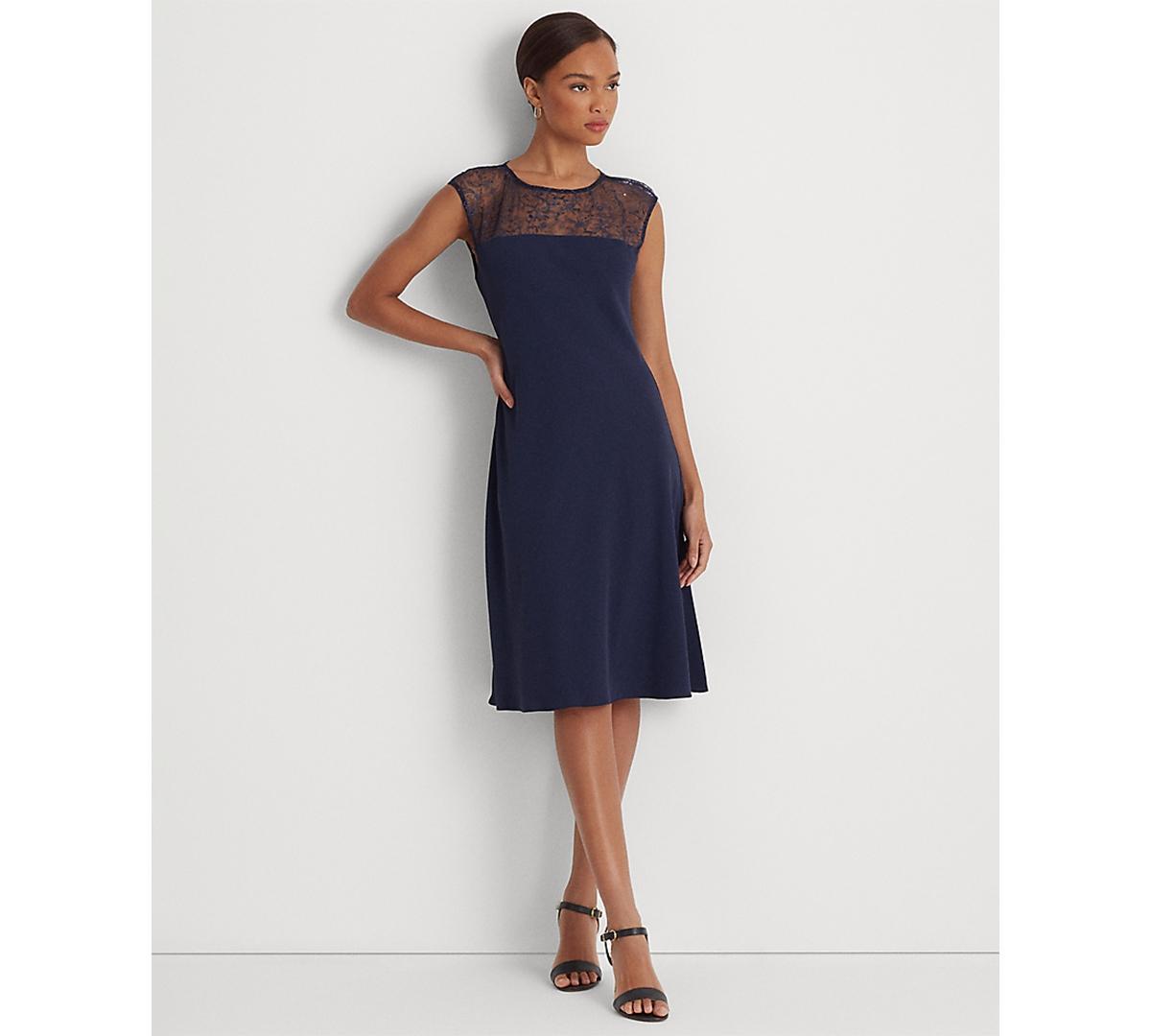 Lauren Ralph Lauren Womens Beaded Georgette Cocktail Dress Product Image