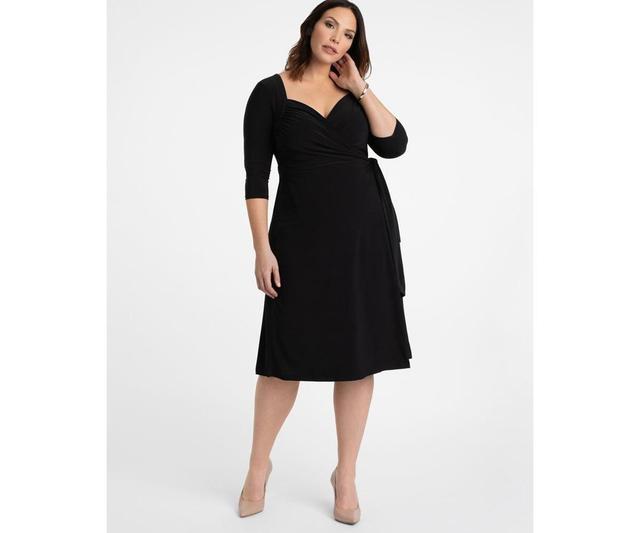 Kiyonna Womens Plus Size Sweetheart Knit Wrap Dress Product Image