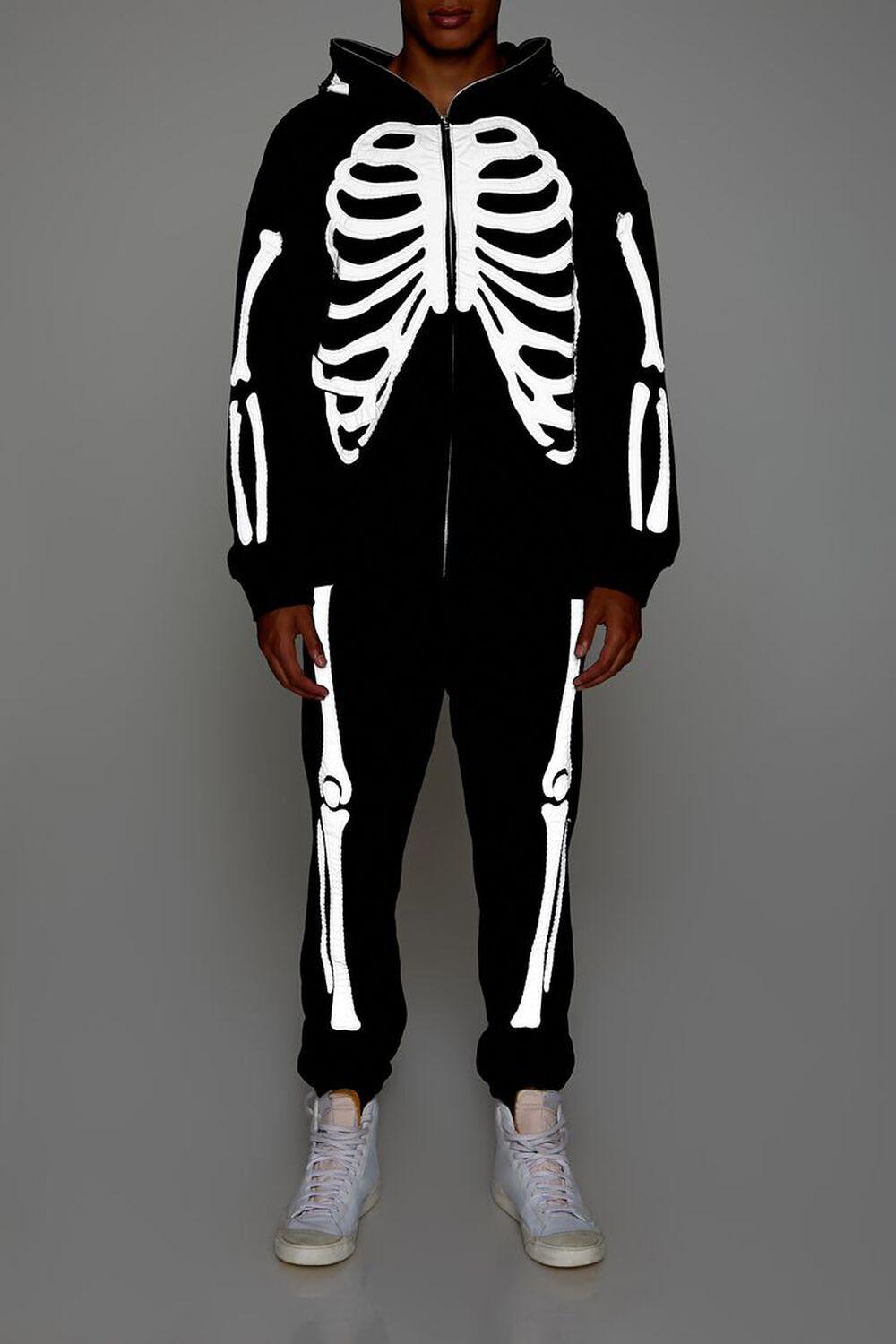 Reflective Skeleton Zip-Up Hoodie | Forever 21 Product Image