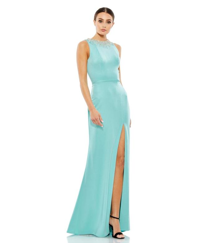 Womens Ieena Beaded-Neck Jersey Gown Product Image