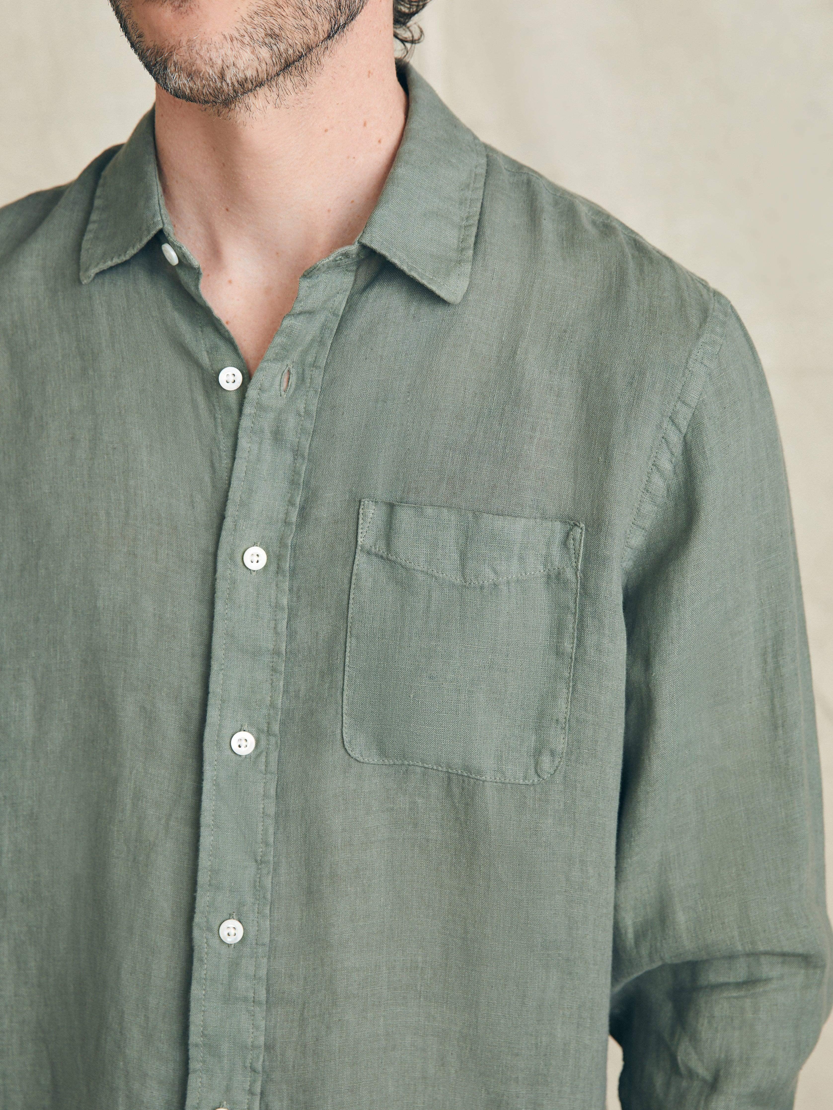 Laguna Linen Shirt - Desert Olive Male Product Image