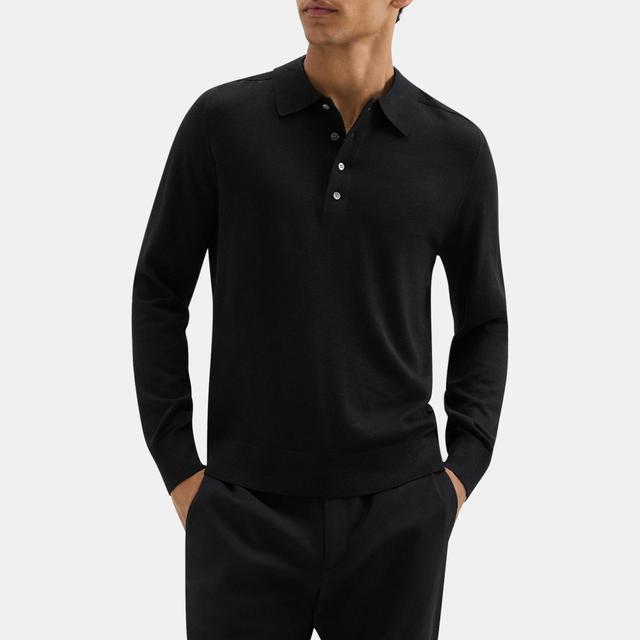 Merino Wool Polo Sweater | Theory Outlet Product Image