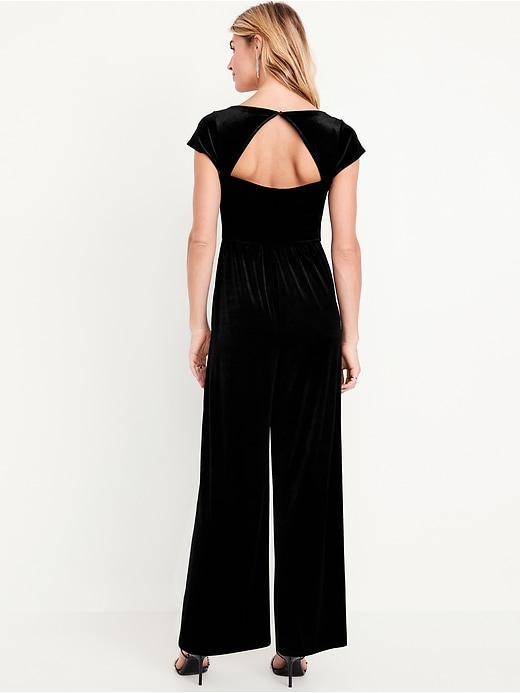 Fit &amp; Flare Velvet Jumpsuit Product Image