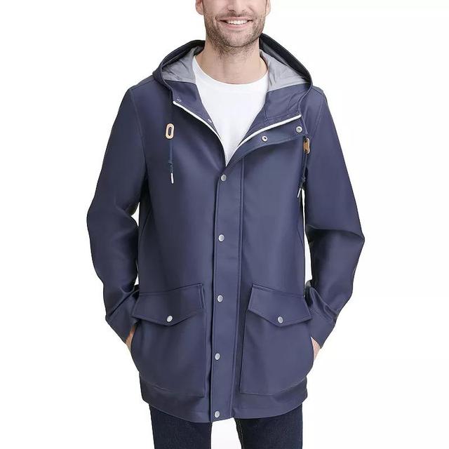 Mens Levis Rubberized Faux Leather Hooded Rain Jacket Product Image