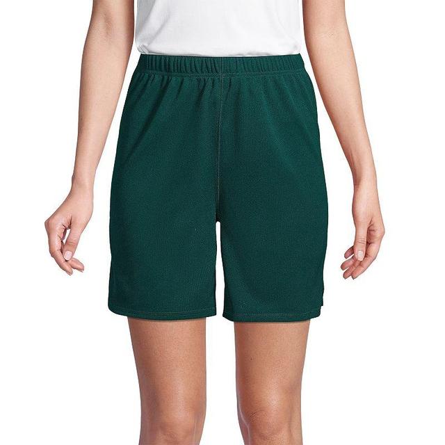 Womens Lands End Mesh Gym Shorts Green Product Image