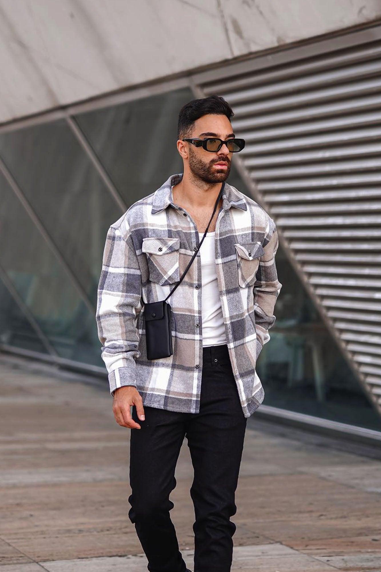 Wanted Plaid Shacket - Tan/Multi Product Image