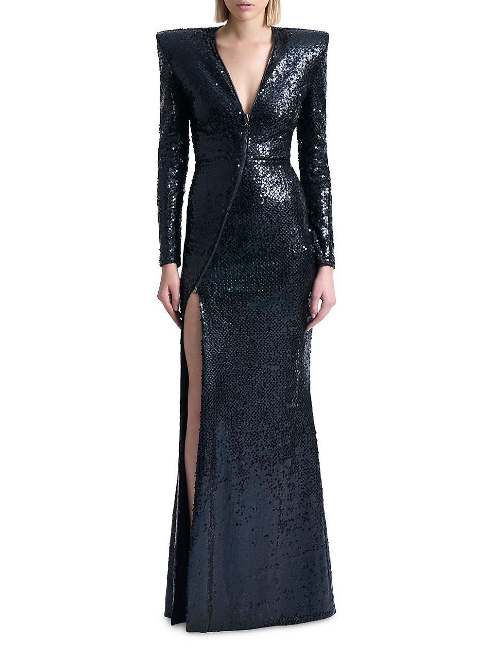 Womens The Breaks Painted Sequined Gown Product Image