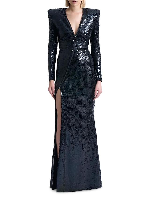 Womens The Breaks Painted Sequined Gown Product Image