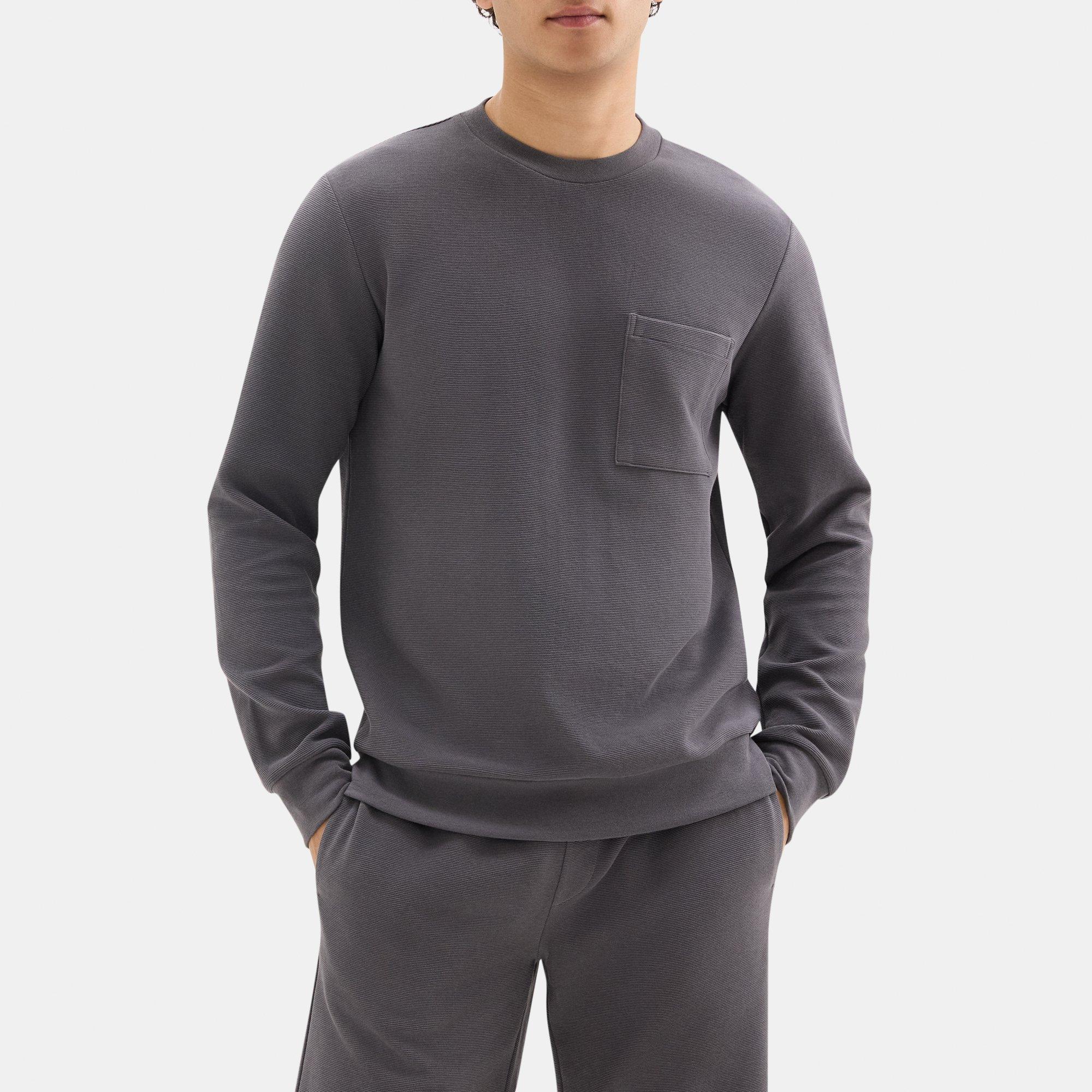 Stretch Cotton Patch Pocket Sweatshirt | Theory Outlet Product Image