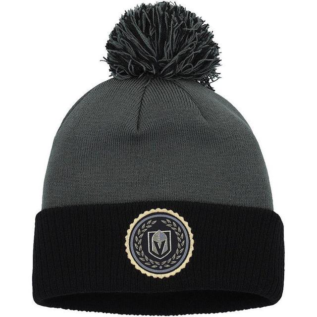 Womens adidas Gray Vegas Golden Knights Laurel Cuffed Knit Hat with Pom Product Image